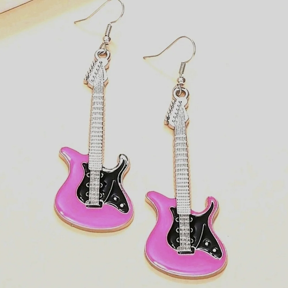 Earrings Electric Guitar Dangle Jewelry 3.3